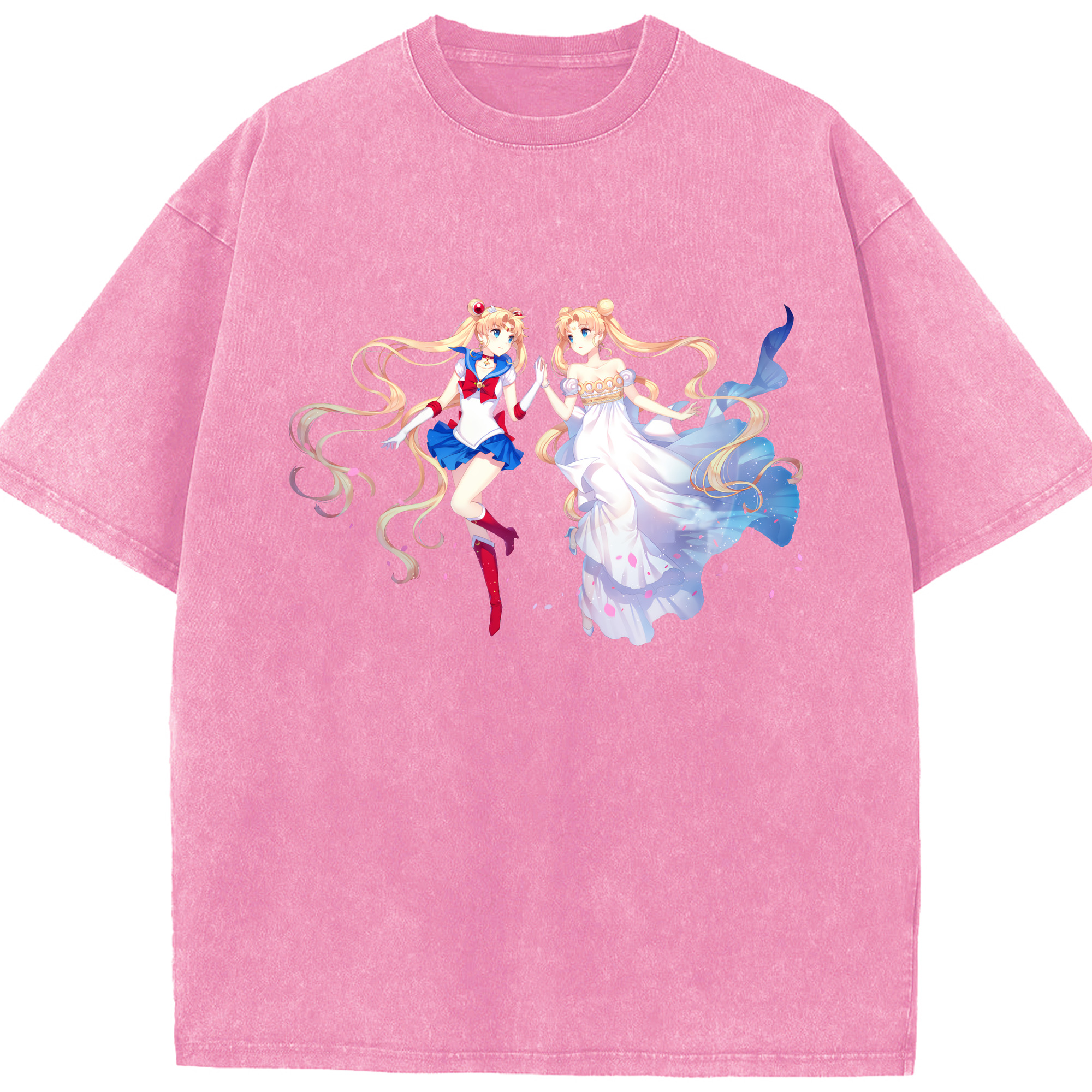 （画像用） 美少女戦士セーラームーン 月野 うさぎ つきの うさぎ Sailor Moon Tsukino Usagi 綿100% ヴィンテージ風 半袖Tシャツ（フロントプリント）